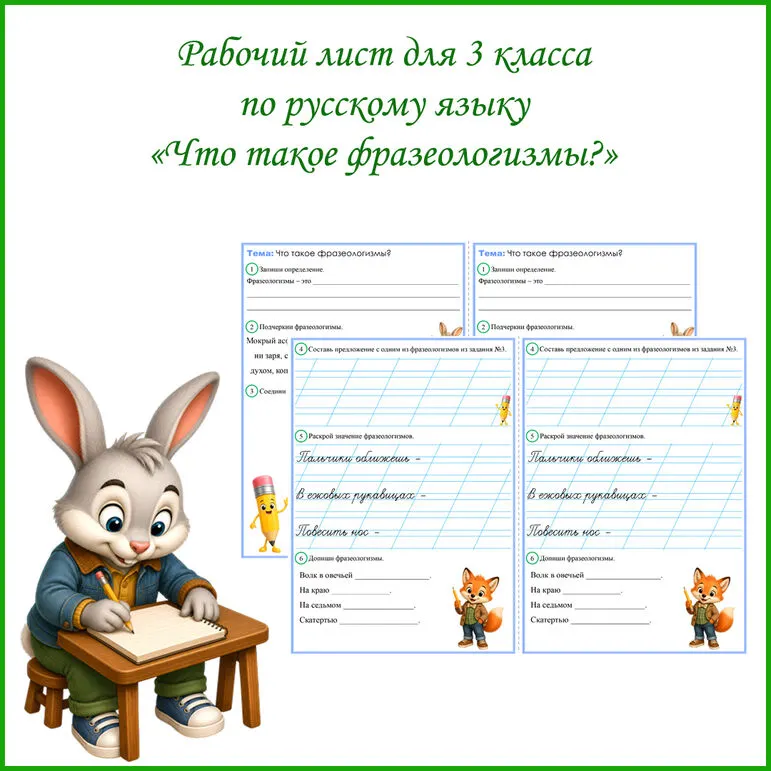 Рабочий лист по русскому языку 