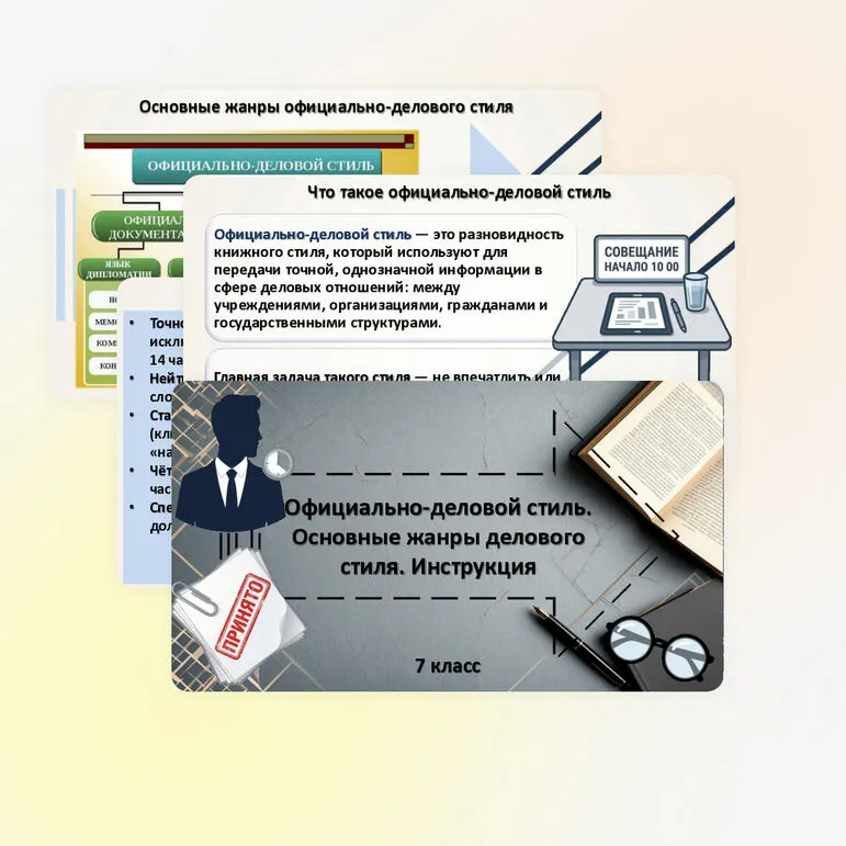 Официально‑деловой стиль. Основные жанры делового стиля. Инструкция