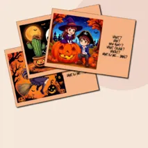 Halloween. Speaking cards.