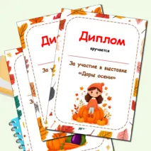 Дипломы за участие в выставке 