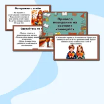 Презентация на тему «Правила поведения на осенних каникулах». Безопасные каникулы.