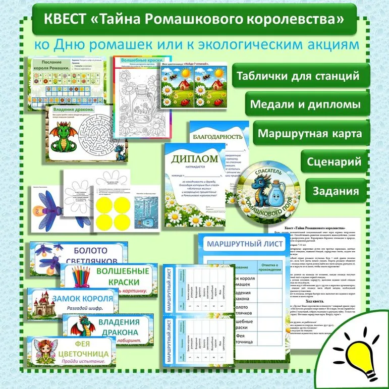 Квест «Тайна Ромашкового королевства» для младших школьников.