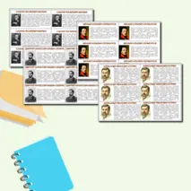 Карточка-вклейка в тетрадь по литературному чтению. Фотография и биография писателей, изучаемых в начальной школе.