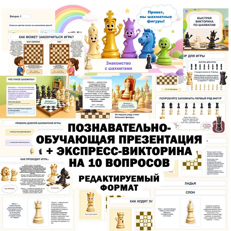 Презентация «Знакомство с шахматами» для детей. К Международному дню шахмат (20 июля)