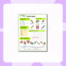 Рабочий лист Spotlight 3 Module 1a (School again)