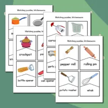 Карточки-пазлы по теме “Kitchenware” на английском языке