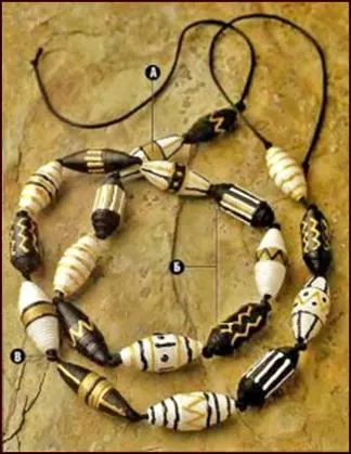 африканские бусы из бумаги