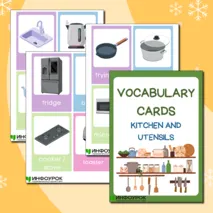 Флеш-карточки «Kitchen and utensils» (Кухня и утварь) для уроков английского языка