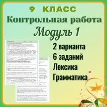 Spotlight 9. Контрольная работа/1 модуль.