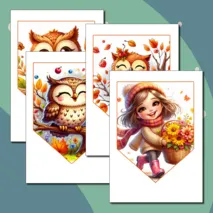 Осенние флажки для оформления (класса, группы, кабинета).
