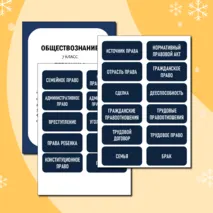 Карточки-термины по обществознанию (3 глава учебника Боголюбова 7 класс)