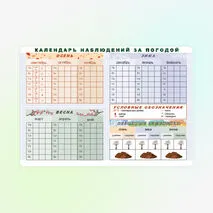 Календарь наблюдений за погодой для учеников 1-4 классов
