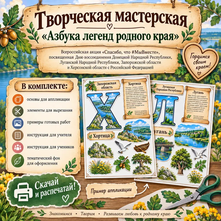 Творческая мастерская «Азбука легенд родного края» ко Дню воссоединения ДНР, ЛНР, Запорожской области и Херсонской области с Российской Федерацией (30 сентября)