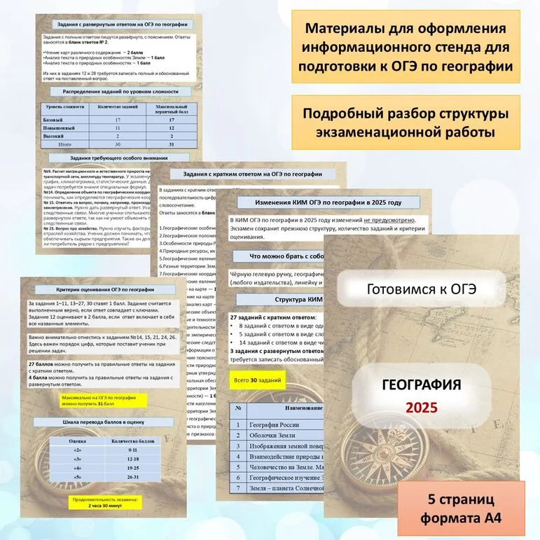 Материалы для оформления информационного стенда 