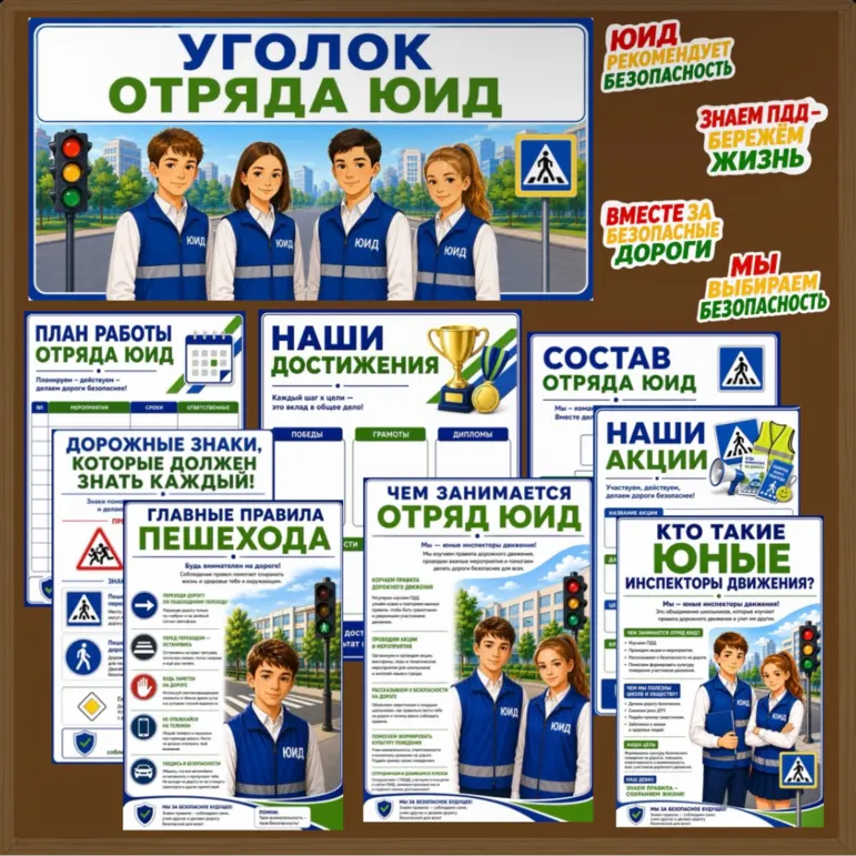 Оформление «Уголок отряда ЮИД»