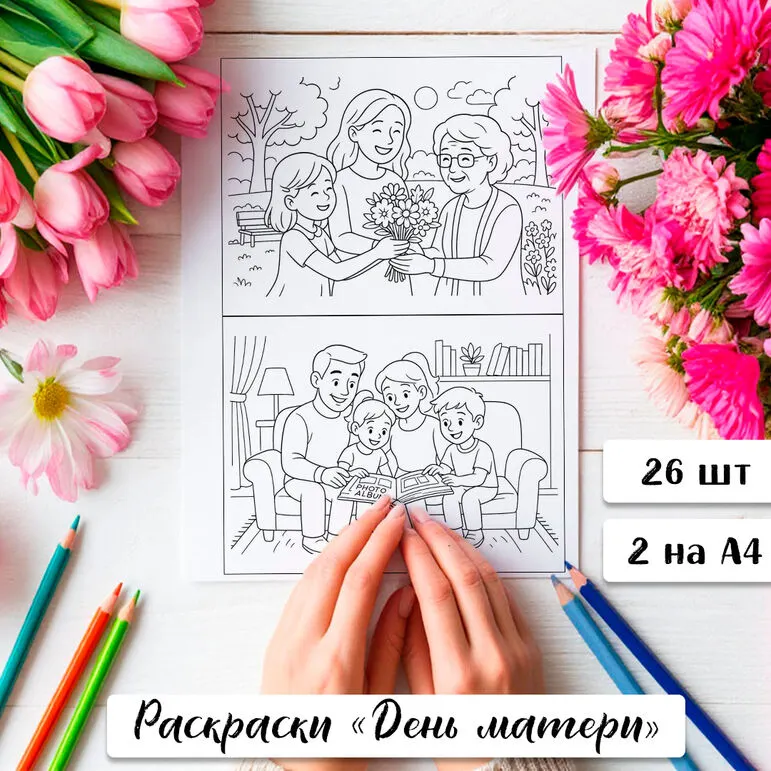 День матери раскраски. Раскраски на День матери