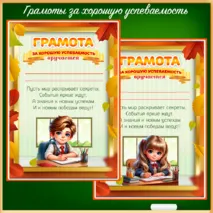 Осенние грамоты к окончанию 1 четверти (грамоты за отличную, хорошую успеваемость, прилежное поведение, вклейки в дневник на осенние каникулы)
