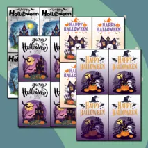 Открытки с пожеланиями на английском языке «Хэллоуин» (Happy Halloween).