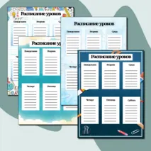 Расписание уроков варианты для мальчиков