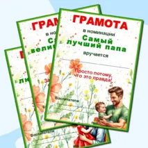 Грамоты по номинациям ко Дню отца.