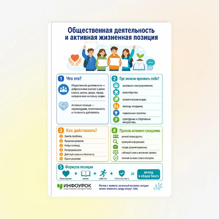 Памятка «Общественная деятельность и активная жизненная позиция»