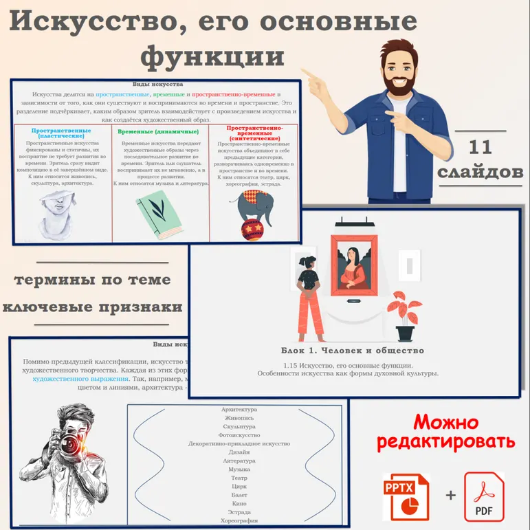 Презентация по обществознанию «ЕГЭ 1.15. Искусство, его основные функции. Особенности искусства как формы духовной культуры»
