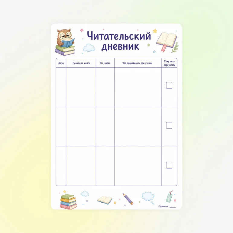 Дневник «Читательский дневник»