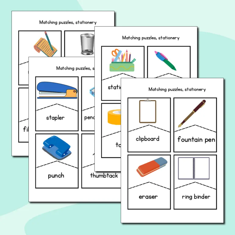 Карточки-пазлы по теме “Stationery” на английском языке