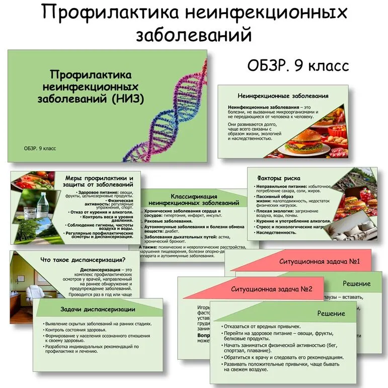 Презентация к уроку ОБЗР «Профилактика неинфекционных заболеваний». 9 класс.