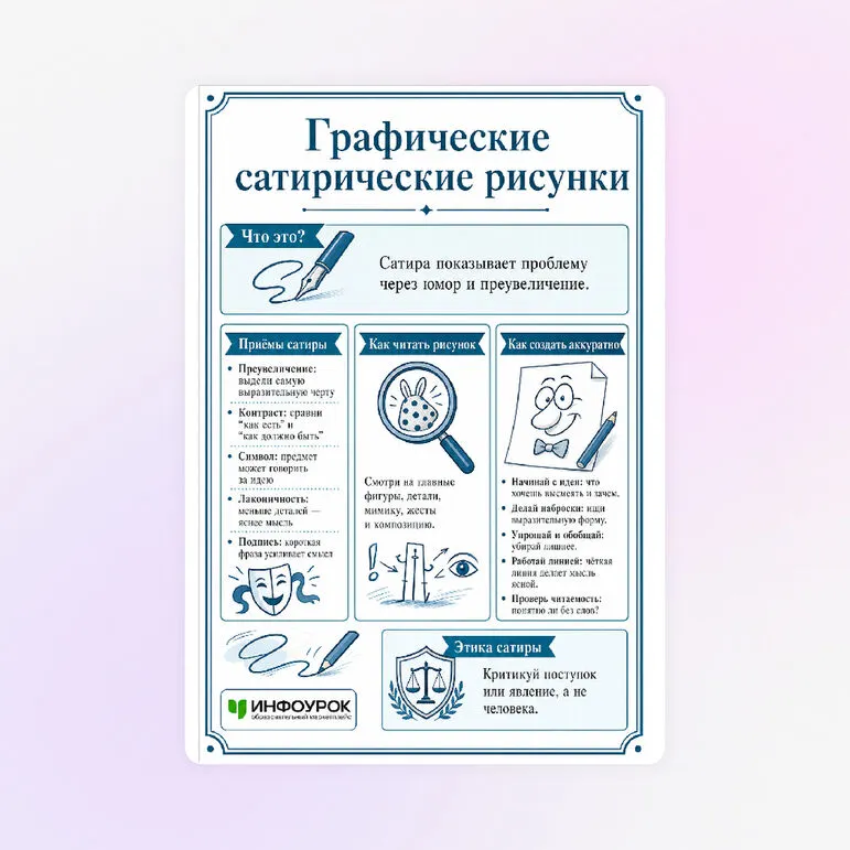 Памятка «Графические сатирические рисунки»