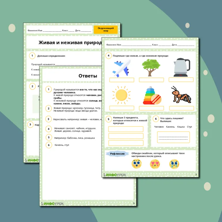 Рабочий лист по окружающему миру 1 класс 