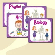 School subjects Школьные предметы Дидактические карточки на английском языке
