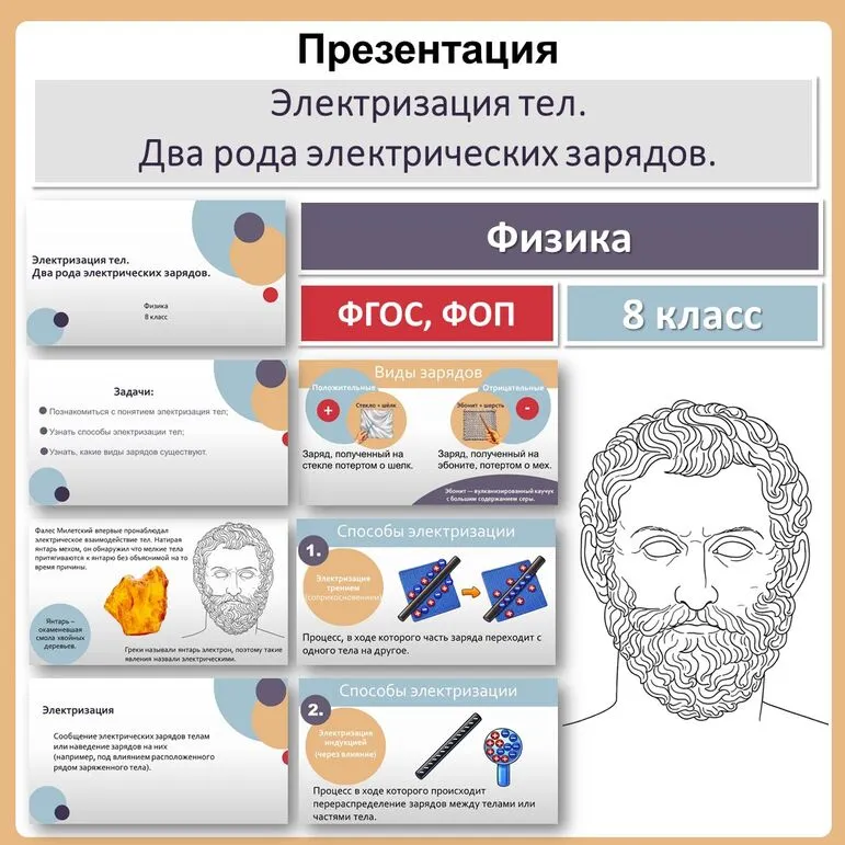 Электризация тел. Два рода электрических зарядов.