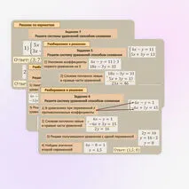 Комплект «Решение систем уравнений. Способ сложения» (презентация + карточки)