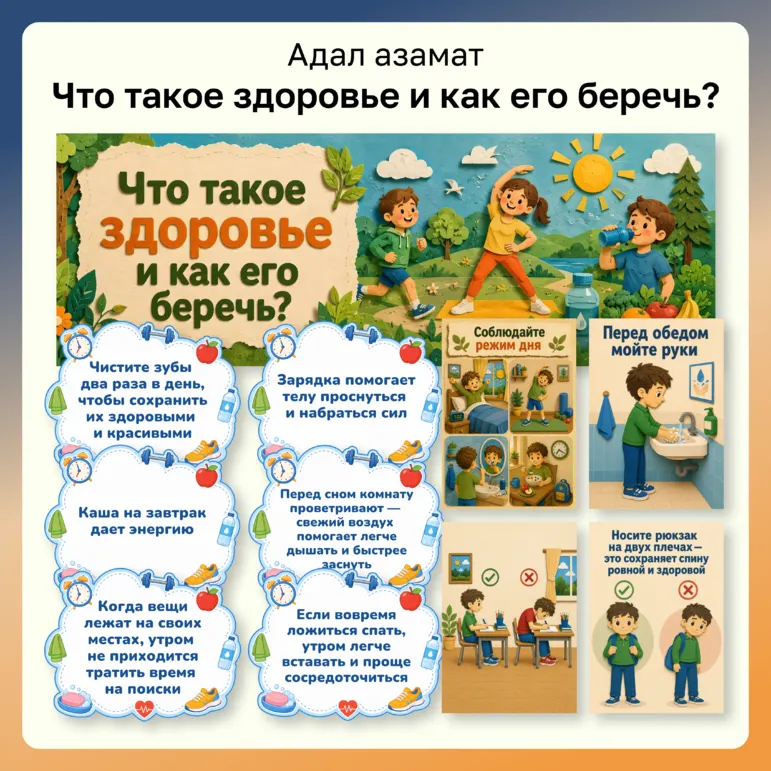 Оформление кабинета по теме «Что такое здоровье и как его беречь»
