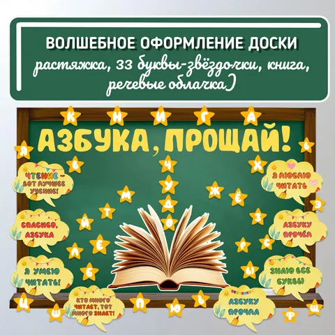 Оформление «Прощание с азбукой». Оформление доски к празднику «Прощай, Азбука!»