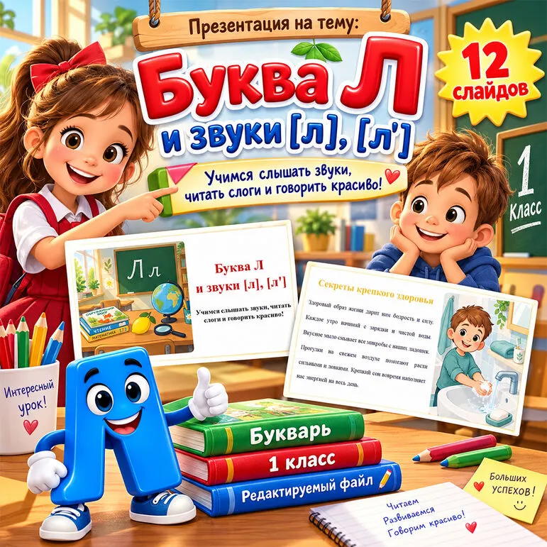 Презентация «Буква Л и звуки [л], [л']»