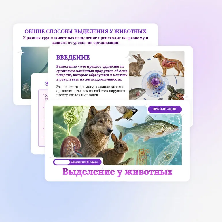 Презентация по биологии «Выделение у животных» для 8 класса