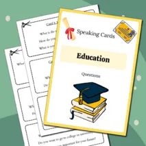 Разговорные карточки «Education (Образование)».