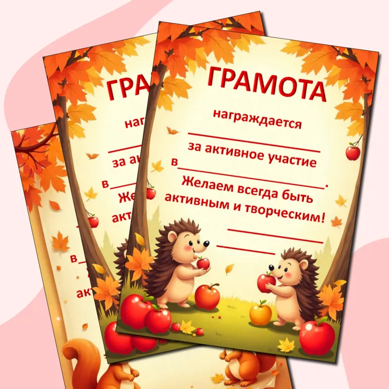 Осенние грамоты. Грамоты к осенним мероприятиям.