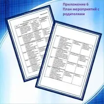 «План мероприятий с родителями» слушателя курсов учителя-дефектолога стажировочной площадки