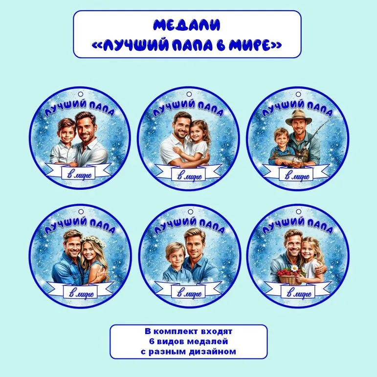 Медали «Лучший папа в мире», медали на день отца