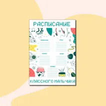 Расписание занятий на неделю для мальчика