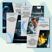 Россия индустриальная: атомная промышленность. Профессии. Листы для оформления.