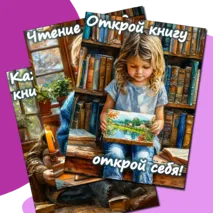 Всероссийский день чтения. 9 октября. Материалы для оформления стенда + закладки и наклейки.