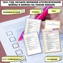 Тест по теме «1941 год. Начало Великой Отечественной войны и войны на Тихом океане». // Учебник. Авт. Мединский В.Р., Чубарьян А.О. Соответствует ФРП СОО. История. Базовый уровень. 11 класс.