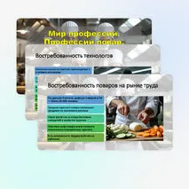 Презентация «Мир профессий. Профессии повар, технолог общественного питания, их востребованность на рынке труда» (технология, 7 класс)