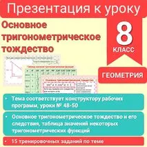 Презентация Основное тригонометрическое тождество
