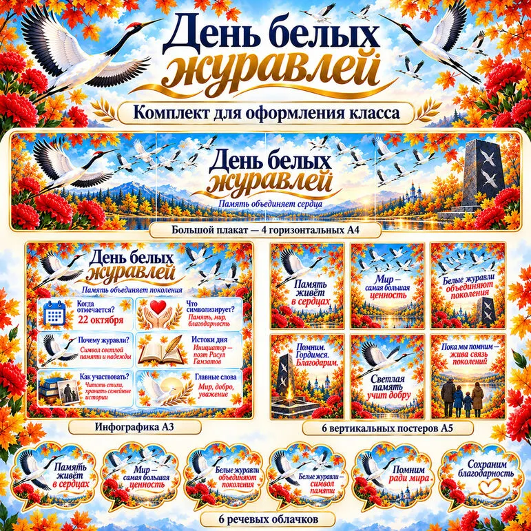 Оформление «День белых журавлей». 22 октября — «День белых журавлей».