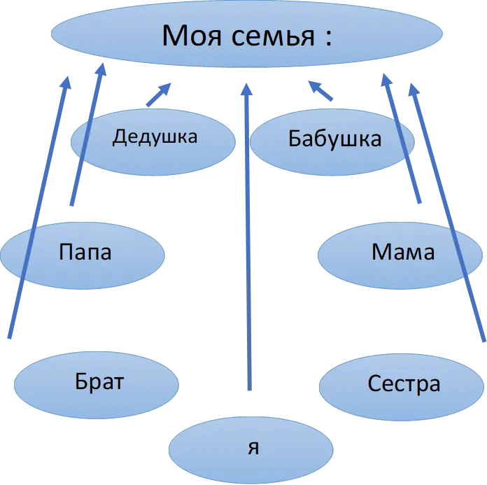 Моя семья :

, Дедушка 

, Бабушка

, Папа

, Мама

, я

, Брат

, Сестра

